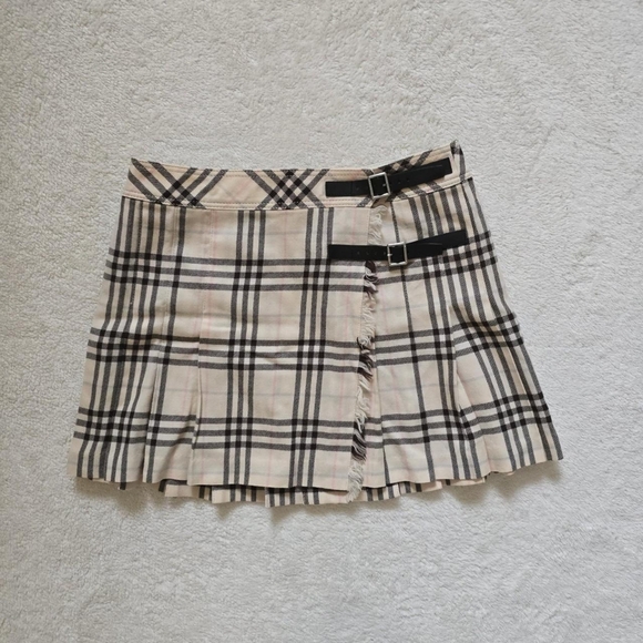 Burberry Nova Vanilla Chai Check Plaid Skirt - Picture 1 of 6